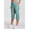 RBX Active Women's Lightweight Quick Drying Capris Adjustable Leg/Inseam Stretch Woven Workout Hiking Cropped Jogger Pants with Pockets - 3 of 4