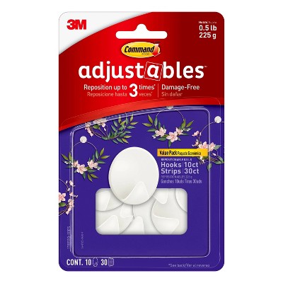 Command Adjustables Repositionable Quartz 1/2 lb Hooks