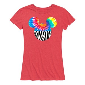 Women's - Disney - Tie Dye Zebra Print Mickey Short Sleeve Graphic T-Shirt - 1 of 4