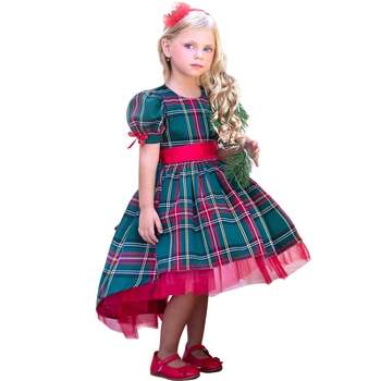 Girls Holly Jolly Hi-Lo Plaid Holiday Dress - Mia Belle Girls