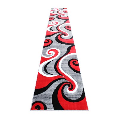 Emma and Oliver Accent Rug with Modern 3D Sculpted Swirl Pattern and Varied Texture Piling