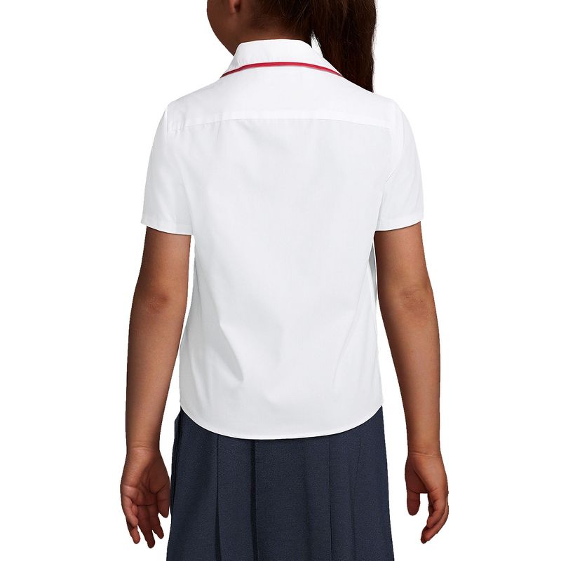 Lands' End School Uniform Kids Piped Peter Pan Collar Broadcloth Shirt, 4 of 6