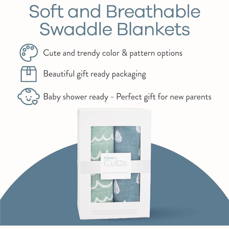 Muslin Swaddle Blankets Neutral Receiving Blanket For Boys And Girls By Comfy Cubs, 4 of 7