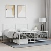 vidaXL White Metal Bed Frame-Industrial Double Bed with Headboard/Footboard - 3 of 4