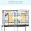 65'' Large Metal Bird Cage with Rolling Stand and Storage Shelf,Detachable Bird House with Slide Out Tray for Parrots - LAOTIES - 4 of 4