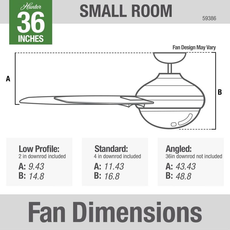 36" Loki Ceiling Fan (Includes LED Light Bulb) - Hunter Fan, 6 of 17