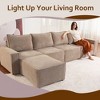 XIZZI Modular Corduroy Sectional Sofa: 5 Sold-Separately Units (Corner, Arms, Ottoman) | Black/Camel | Standard/Large Cushion Options | DIY Friendly - 3 of 4
