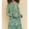 Women's Smocked Bottom Peasant Chiffon Blouse - mystree - 2 of 4