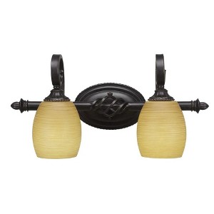 Toltec Lighting Elegante 2 - Light Vanity in  Dark Granite with 5" Cayenne Linen Shade - 1 of 1