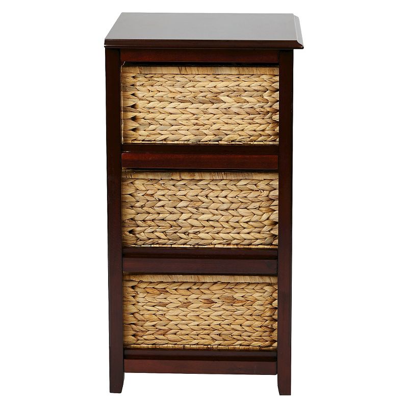 Seabrook ThreeTier Storage Unit with Espresso and Natural Baskets - OSP Home Furnishings, 3 of 8