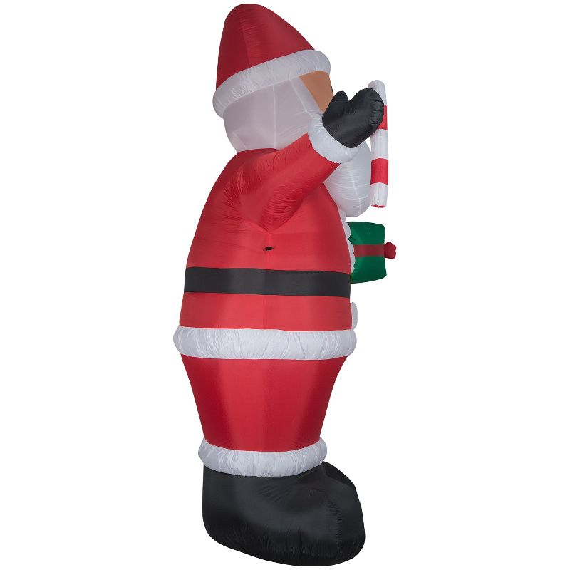 Gemmy Christmas Airblown Inflatable Santa w/Gift and Candy Cane Giant, 12 ft Tall, Multicolored, 3 of 5