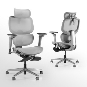 UNISOAR Ergonomic Mesh Gamer Chair with Footrest & Lumbar Support for Home, Video - 1 of 4