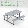 Costway Picnic Table Bench Set for 2-4 People Outdoor Rectangular Camping Dining Table Black/Gray/Green/White - 3 of 4