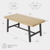 Rustic Wood 63" Large Long Dining Table for 6, Industrial Rectangle Kitchen Table with Sturdy Black Metal Legs for Living Room and Dining Room - 2 of 4