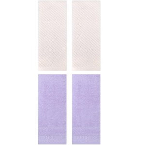REGALWOVEN 4 Pcs Striped Comfortable Quick Drying Non-Linting Hand Towel 14" x 30" - 1 of 4