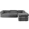 Epoch Vents 115" Corduroy Upholstered L-Shaped Modular Sectional Sofa Bed, Flexible Configuration - 3 of 4