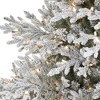 Nearly Natural 8-ft Flocked Fraser Fir Artificial Christmas Tree with 800 Warm White Lights and 4892 Bendable Branches - 3 of 4