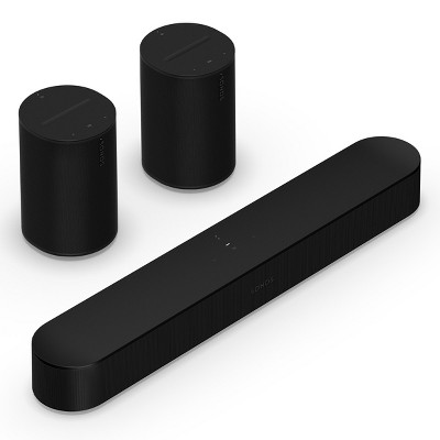 Sonos Surround Set with Beam (Gen 2) Soundbar and Pair of Era 100 Wireless Smart Speakers (Black)