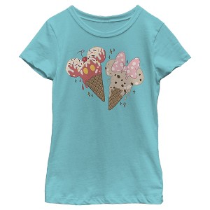 Girl's Disney Mickey and Minnie Ice Cream Cones T-Shirt - 1 of 4