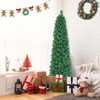 Tangkula 5/6/7/8 FT Fiber Optic Artificial Christmas Tree Prelit Pencil Christmas Tree with 361/517/697/889 Branch Tips Foldable Metal Stand - 2 of 4