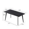 62" Modern Rectangular Dining Table for 6,Sintered Stone Top with Black Metal Legs,Small Space Kitchen or Dining Room Table-Maison Boucle - 4 of 4