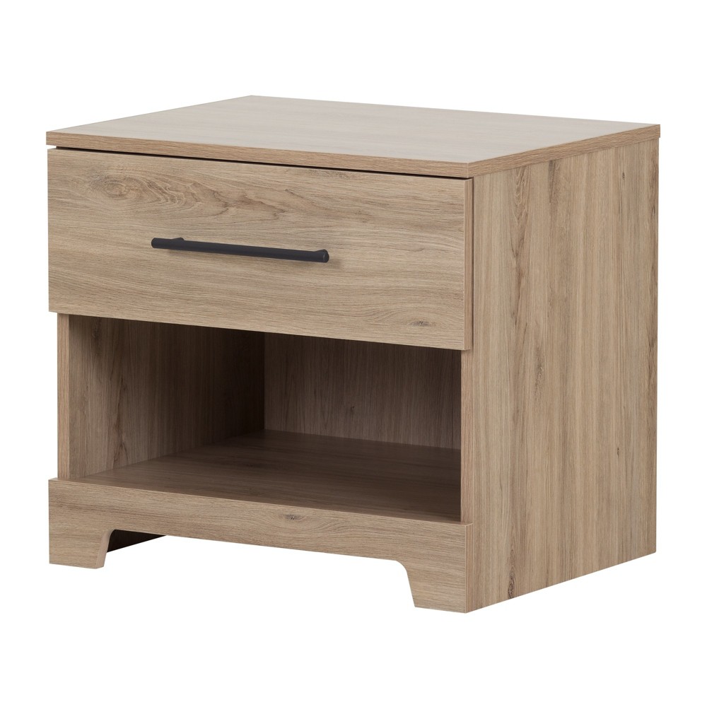 Photos - Storage Сabinet Primo 1 Drawer Nightstand Rustic Oak - South Shore