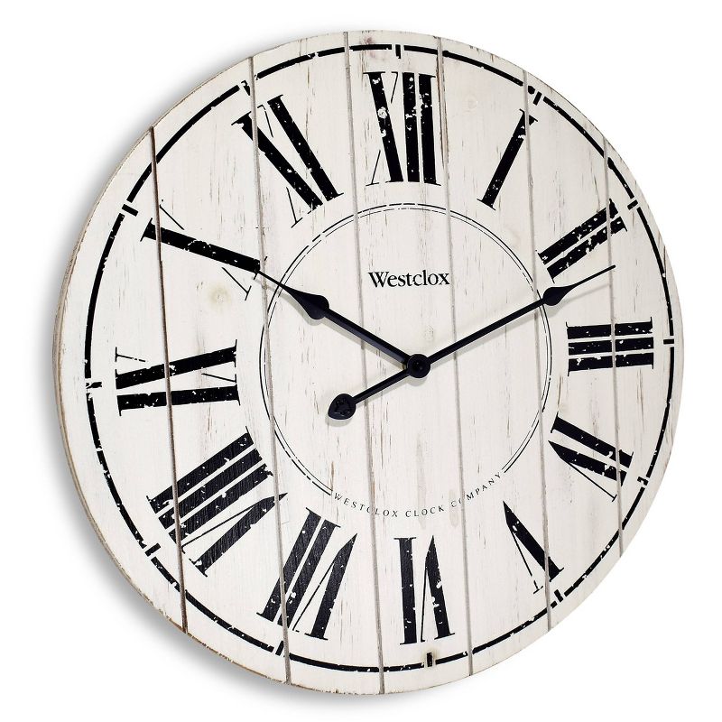 18&#34; Plank Wood Wall Clock White - Westclox, 3 of 7