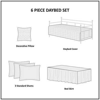 Ivory and Khaki Cotton Diamond Quilted Daybed Set