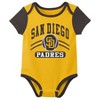 MLB San Diego Padres Infant Boys' 3pk White Bodysuit - 3 of 4