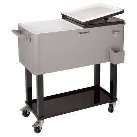 Gray Stainless Steel 80 Qt. Outdoor Cooler Cart with Wheels