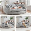 Aukfa 81.1" Cloud Couch Sleeper Sofa, Oversized Round Chaise Lounge Chair Indoor, with 16 Pillows, Upholstered Barrel Daybed for Living Room - 2 of 4