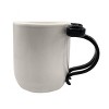 National Brand One Design Home 16 oz White Mug with Black Figural Bow Handle - 2 of 4