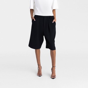 KBB by KAHLANA Women's Mid-Rise 'The Bermuda Shorts' - Black - 1 of 3