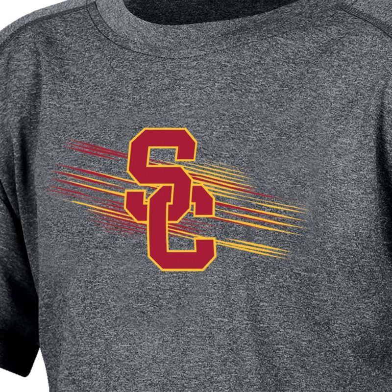 NCAA USC Trojans Boys&#39; Gray Poly T-Shirt, 3 of 4