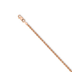 Black Bow Jewelry 14k Rose Gold 2mm Handmade D/C Solid Rope Chain Necklace - 1 of 4