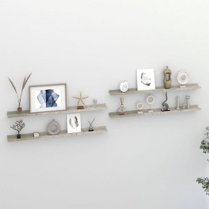 vidaXL Wall Shelves 4 pcs Concrete Gray 39.4 in.x3.5 in.x1.2 in. - 1 of 4