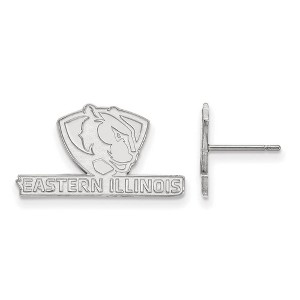 Black Bow Jewelry 14k White Gold Eastern Illinois Panthers NCAA Post Earrings - 1 of 3
