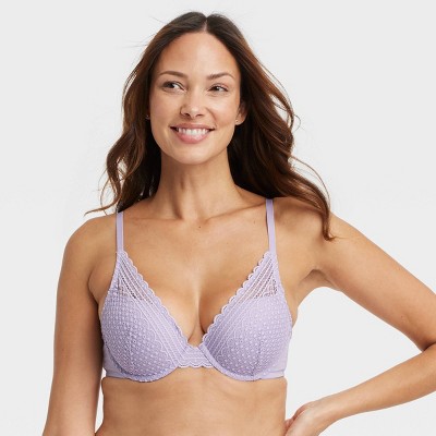 Women's Lace Push-Up Plunge Bra - Auden™