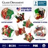 4pc Farm Filled with Joy Set of Glass Christmas Ornaments, Goat, Chicken, Calf and Deer Tree Decorations| OrnamentallyYou - 3 of 4