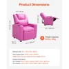 VEVOR Kids Reclining Chair, Toddler Recliner with Cup Holder, 101° to 121° Adjustable Backrest, Easy-to-Clean PU Leather Recliner, Pink - 4 of 4