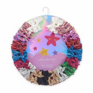 Willow & Ruby Baby Glitter Hair Bows 36-Pack Ribbon Hair Clips for Newborns & Infants (0-12 Months)- Assorted Colors, Non-Slip Alligator Clips, 36pcs - 1 of 4