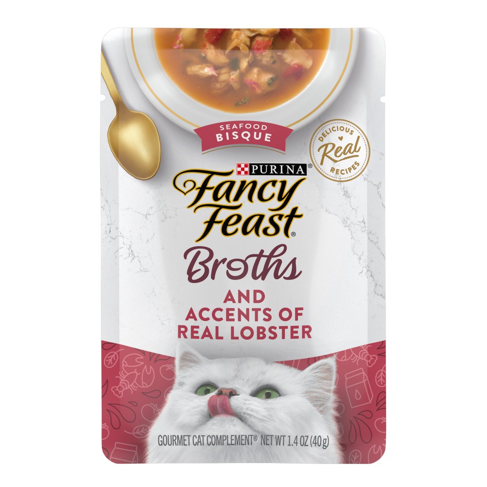 Photos - Cat Food Fancy Feast Purina  Seafood Bisque Flavor Broths and Accents of Real Lobste 
