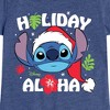 Girls' - Lilo and Stitch - Holiday Aloha Christmas Fitted Short Sleeve Graphic T-Shirt - 2 of 4