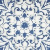 Olivia & May 20"x20" Wood Floral Relief Wall Decor with Brown Woven Seagrass Frame and White Backing Blue: Modern Botanical Art - 4 of 4