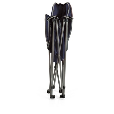 Navy Blue and Gray Folding Camping Chair with Arms
