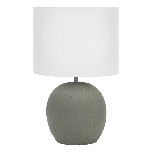 Monarch Specialties 20 in. Lighting Concrete Shade Contemporary Table Lamp Grey Ivory Cream
