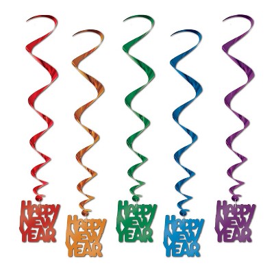 Beistle 33" Happy New Year Whirls Assorted 15/Pack 80772-ASST