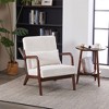 ACEPANO Upholstered Solid Wood Accent Arm Chair With Pillow,Foam Cushion-Beige - 3 of 4