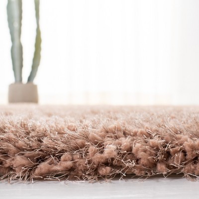 Ivory Round Handmade Tufted Shag Wool Rug, 6' Diameter