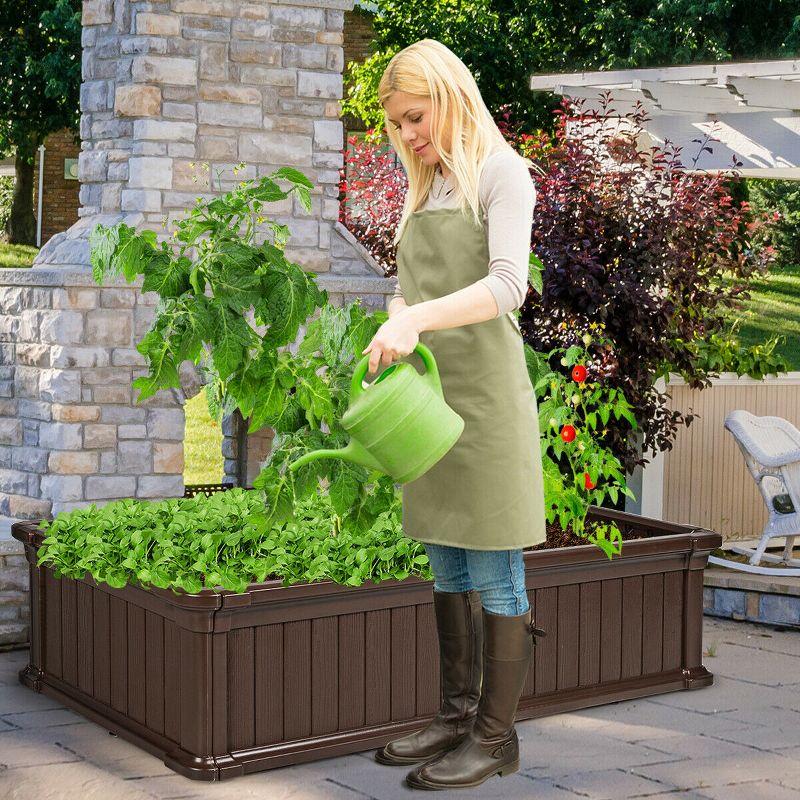 Costway 48''x24'' Raised Garden Bed Rectangle Plant Box Planter Flower Vegetable Brown, 5 of 11